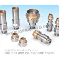 Threaded shank glass cutting diamond drill bits for glass